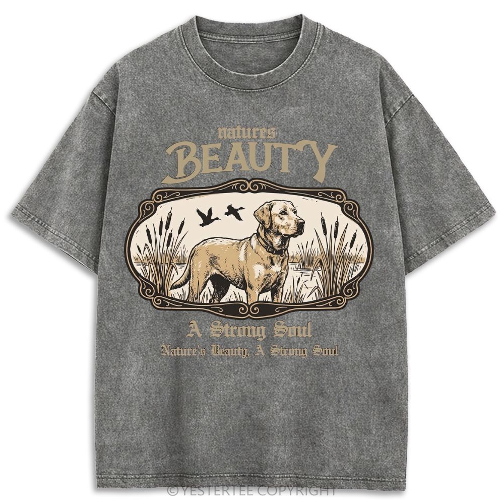 Wetland Labrador Duck Hunting Nature Quote Retro Washed T-shirt