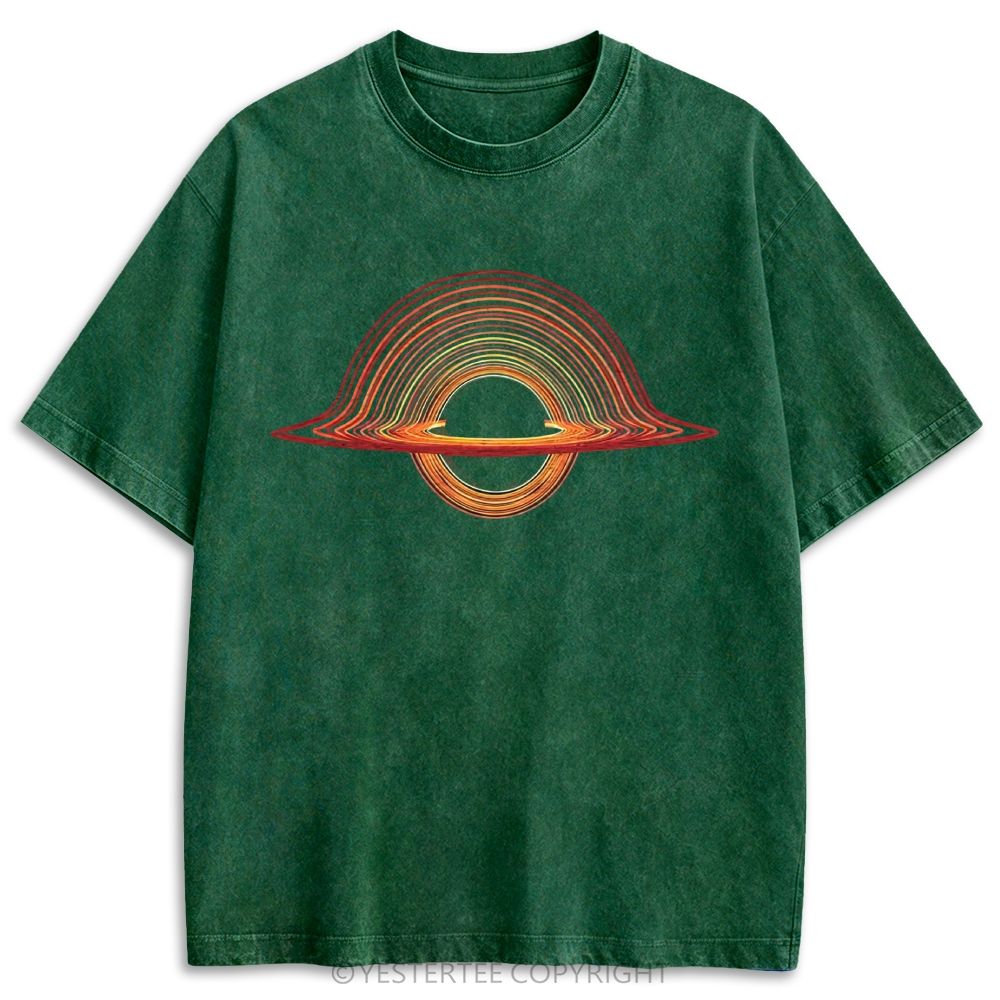 Surreal Abstract Black Hole Retro Washed T-shirt 