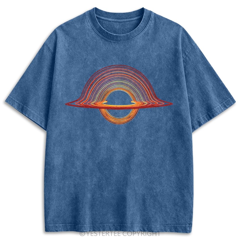 Surreal Abstract Black Hole Retro Washed T-shirt 