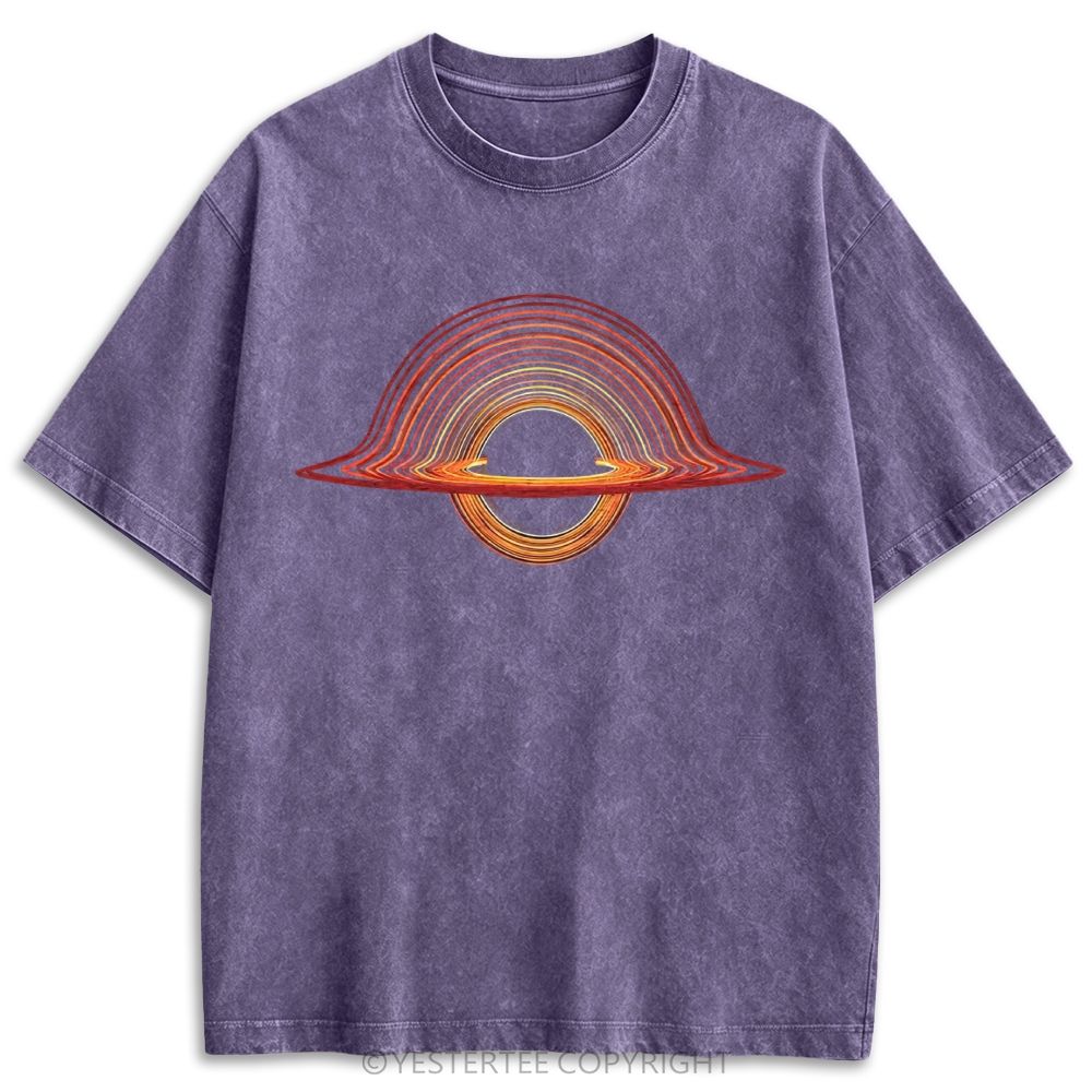Surreal Abstract Black Hole Retro Washed T-shirt 
