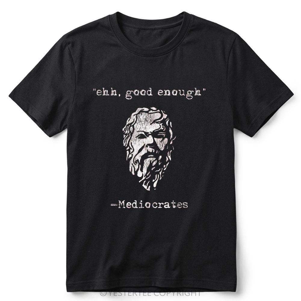 Philosopher Bust Funny Pun Quote Graphic Retro Cotton T-Shirt 