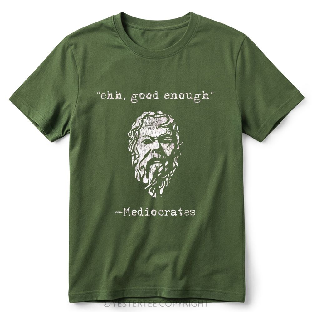 Philosopher Bust Funny Pun Quote Graphic Retro Cotton T-Shirt 
