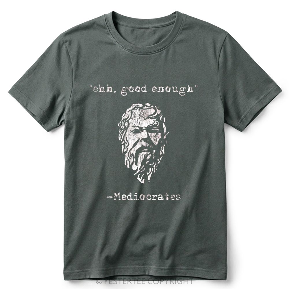 Philosopher Bust Funny Pun Quote Graphic Retro Cotton T-Shirt 