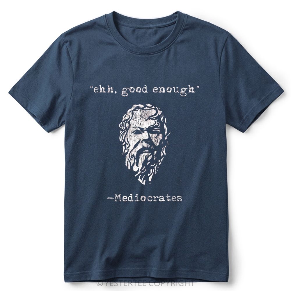 Philosopher Bust Funny Pun Quote Graphic Retro Cotton T-Shirt 