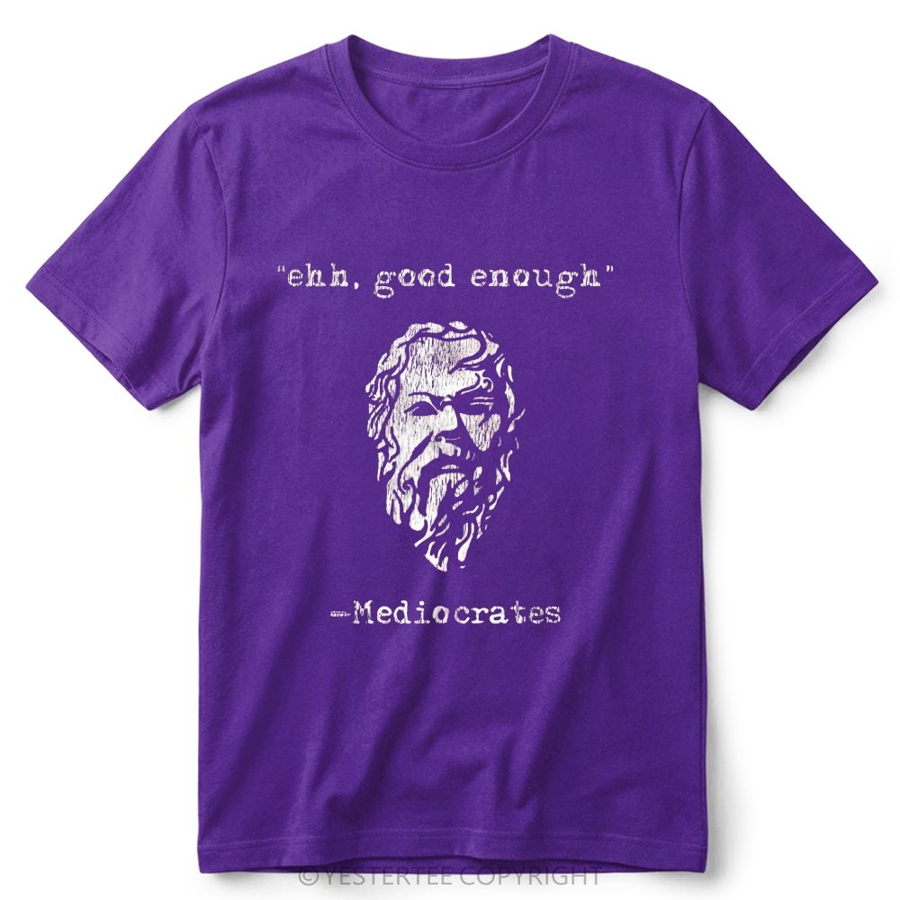 Philosopher Bust Funny Pun Quote Graphic Retro Cotton T-Shirt 