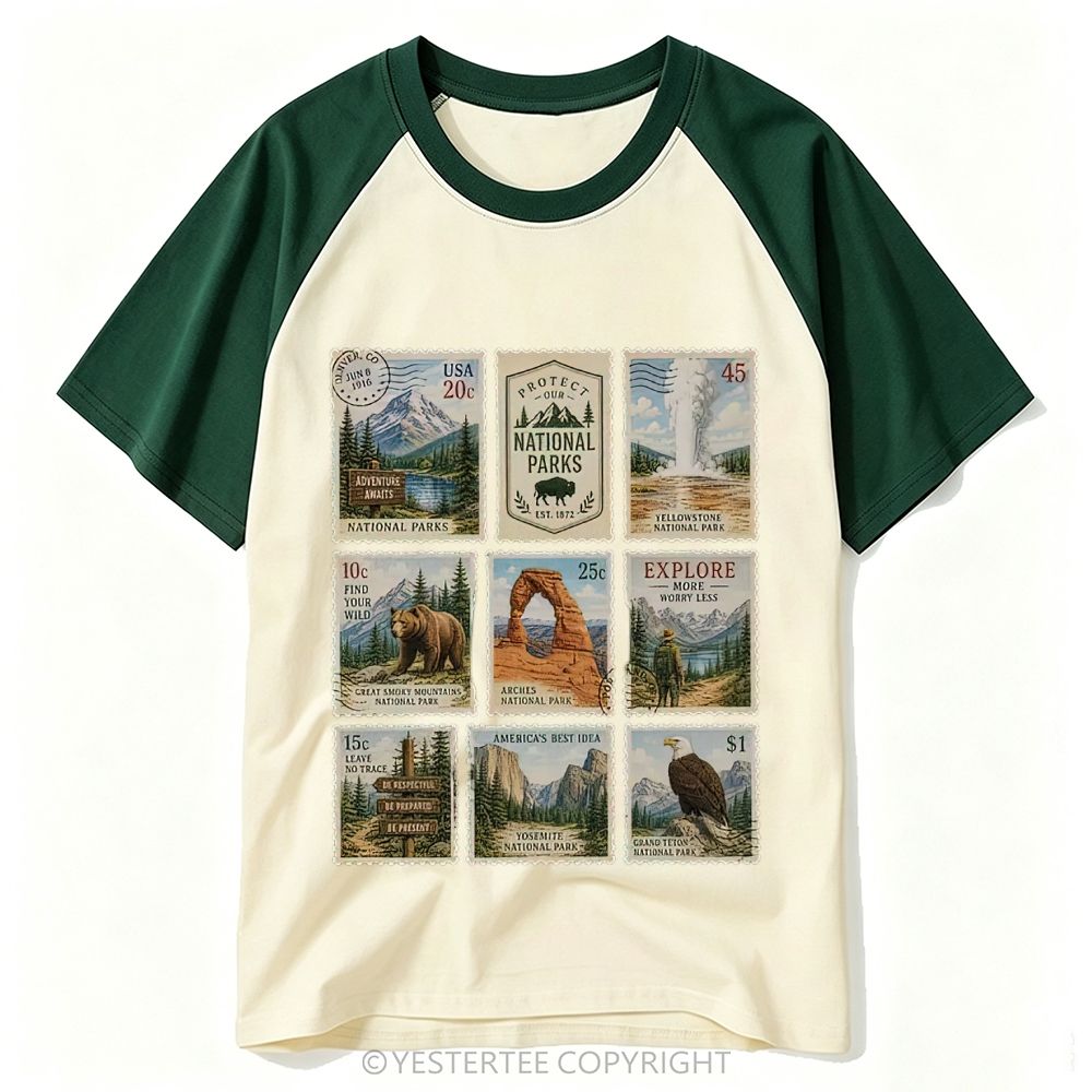Yestertee Grand Teton Moose Lake Mountain Landscape Baseball T-shirt