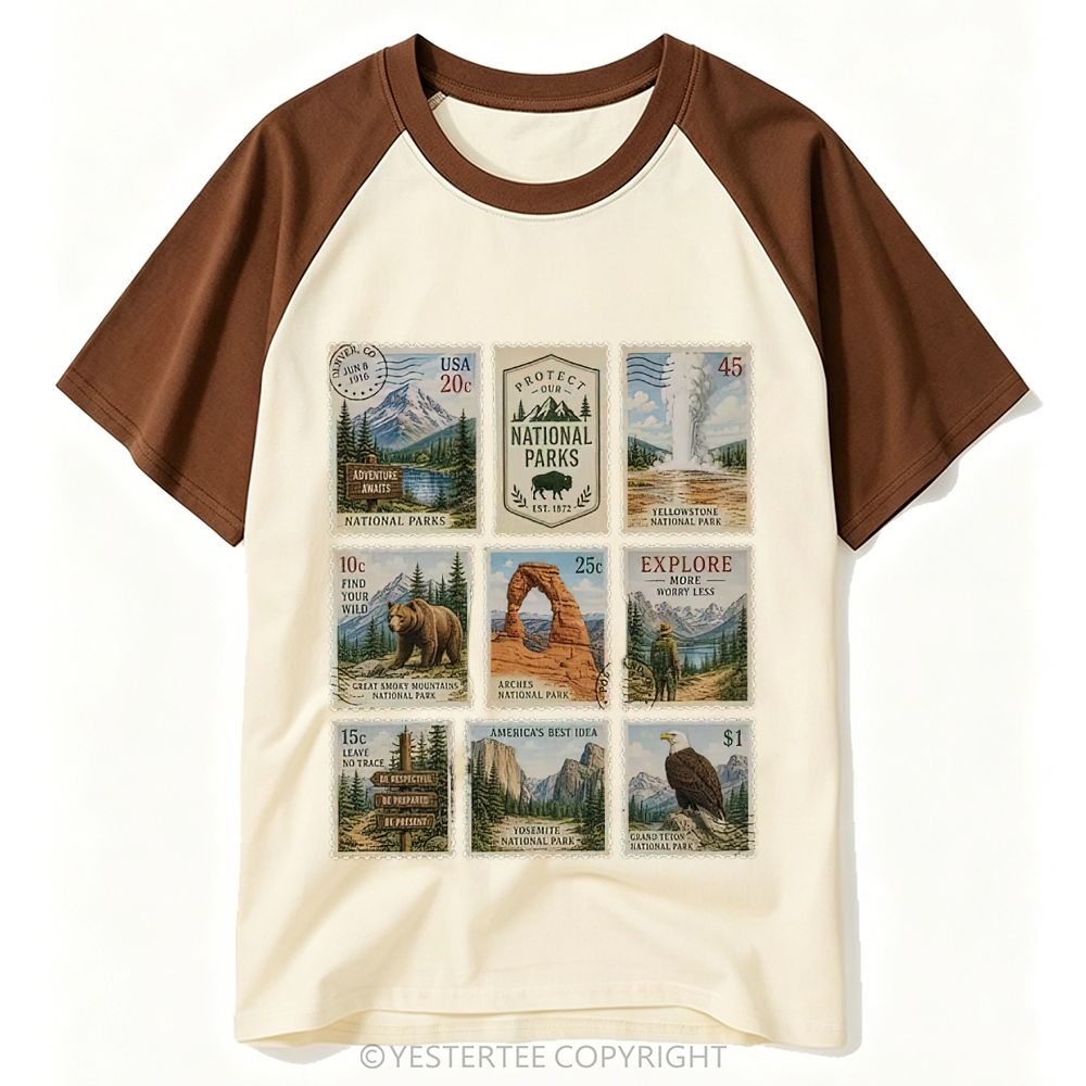 Yestertee Grand Teton Moose Lake Mountain Landscape Baseball T-shirt