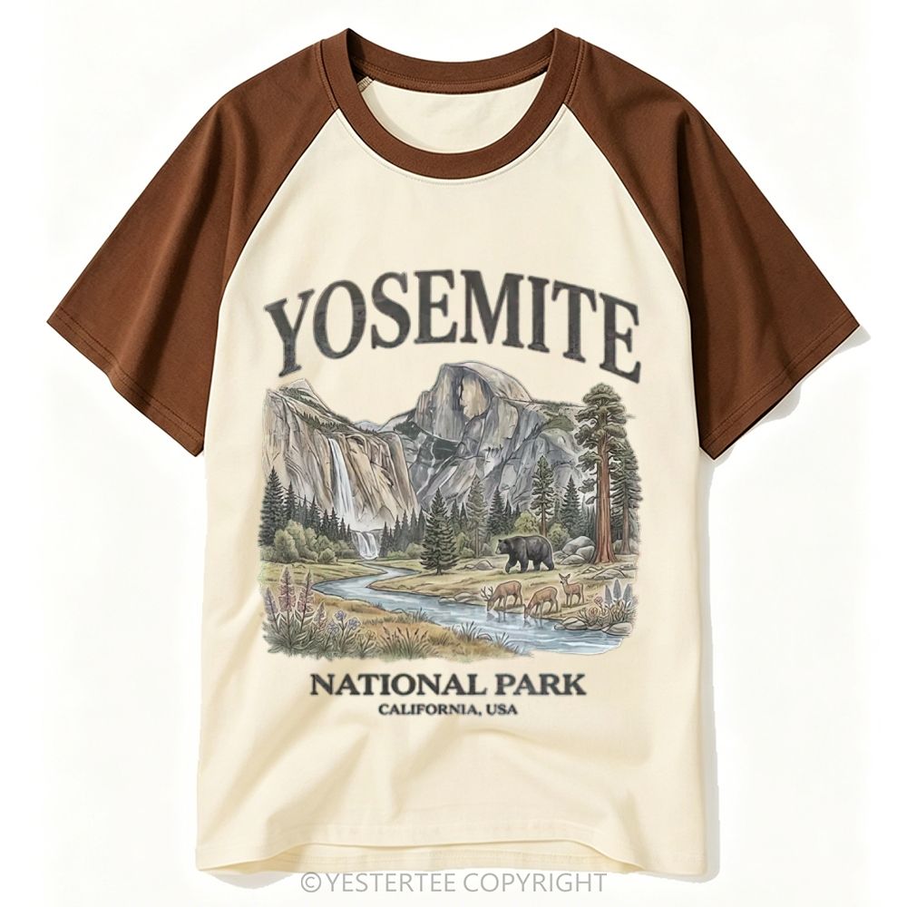 Yestertee Line Art Sunset Canyon National Park Landscape Baseball T-shirt