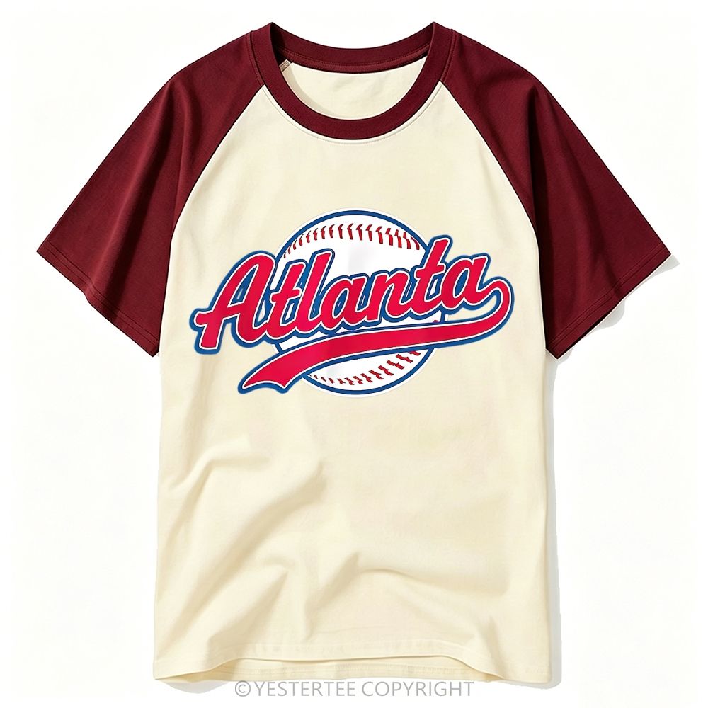 Yestertee Watercolor Yosemite Mountain Bear Deer Wildlife Baseball T-shirt
