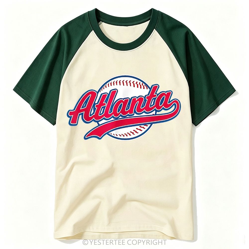 Yestertee Watercolor Yosemite Mountain Bear Deer Wildlife Baseball T-shirt