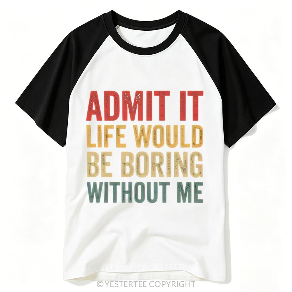 Yestertee Multi Color Block Sassy Self Love Quote Baseball T-shirt 