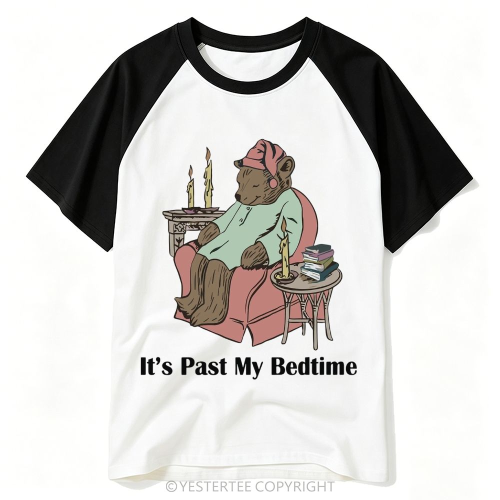 Yestertee Bedtime Sleepy Nightgown Bear Candle Books Baseball T-shirt