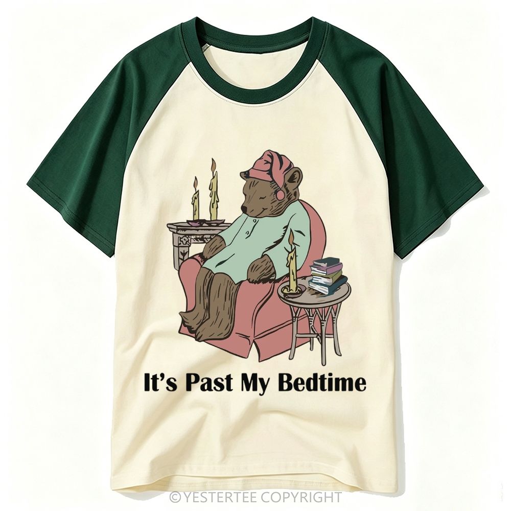 Yestertee Bedtime Sleepy Nightgown Bear Candle Books Baseball T-shirt
