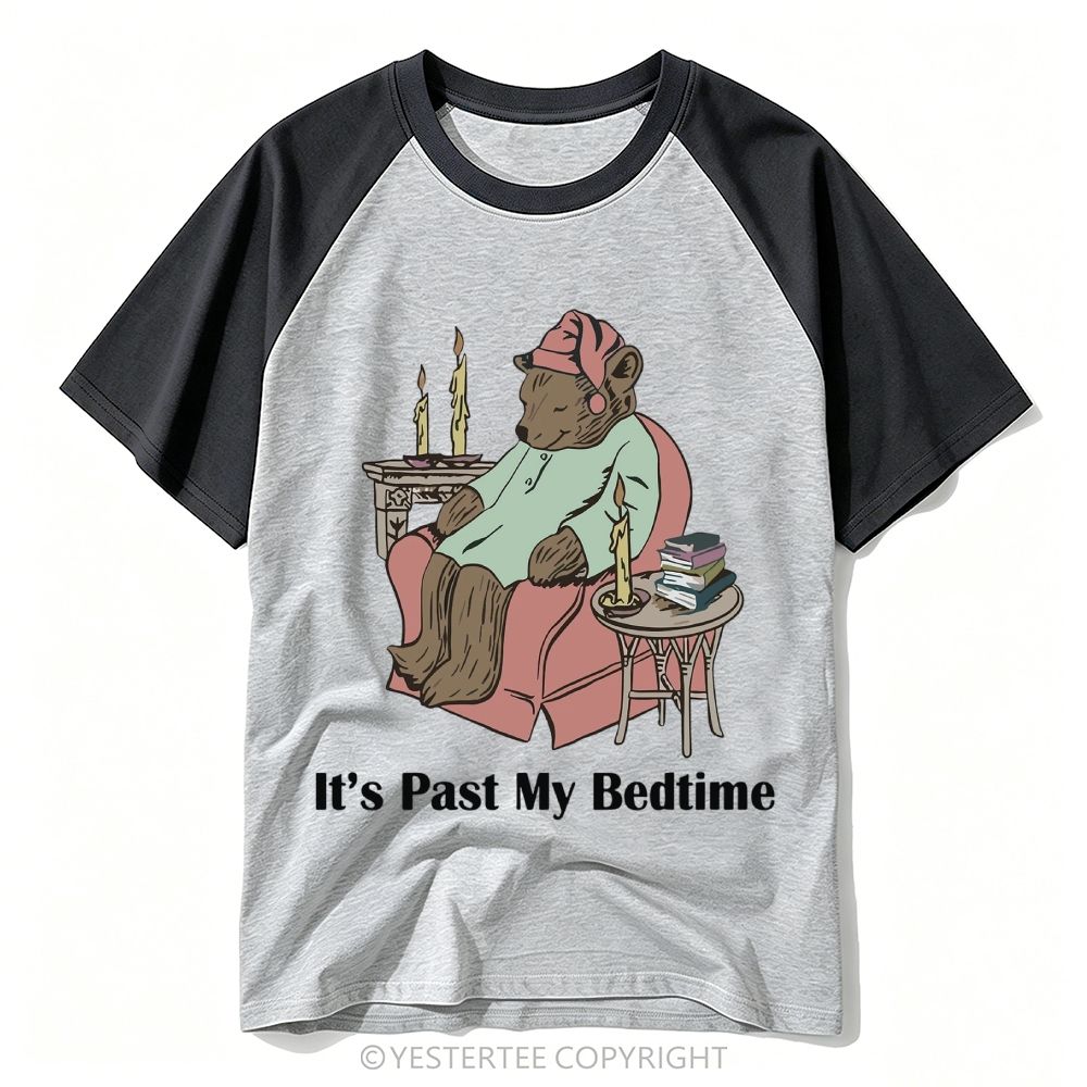 Yestertee Bedtime Sleepy Nightgown Bear Candle Books Baseball T-shirt