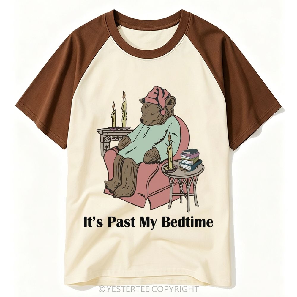 Yestertee Bedtime Sleepy Nightgown Bear Candle Books Baseball T-shirt