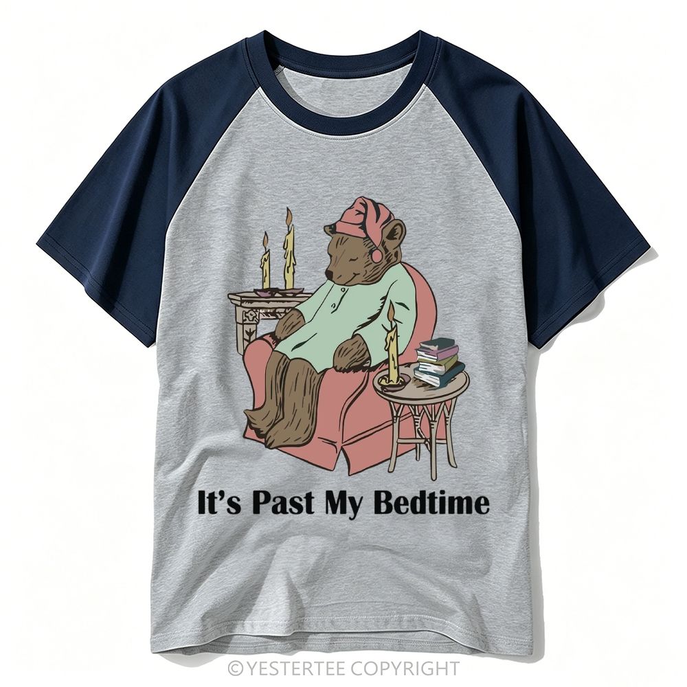 Yestertee Bedtime Sleepy Nightgown Bear Candle Books Baseball T-shirt