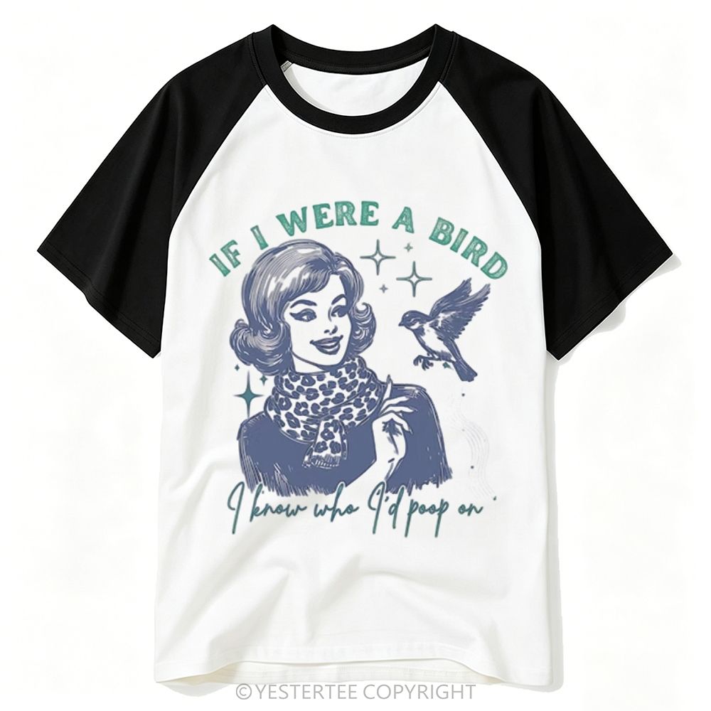 Yestertee Pin Up Leopard Scarf Lady Bird Dark Humor Slogan Baseball T-shirt