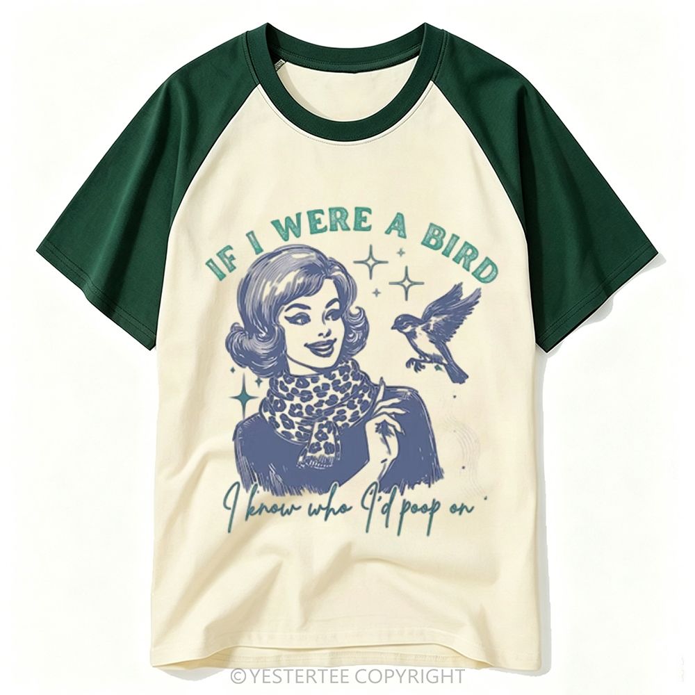 Yestertee Pin Up Leopard Scarf Lady Bird Dark Humor Slogan Baseball T-shirt