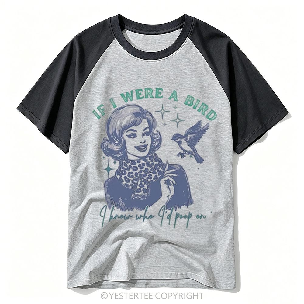 Yestertee Pin Up Leopard Scarf Lady Bird Dark Humor Slogan Baseball T-shirt