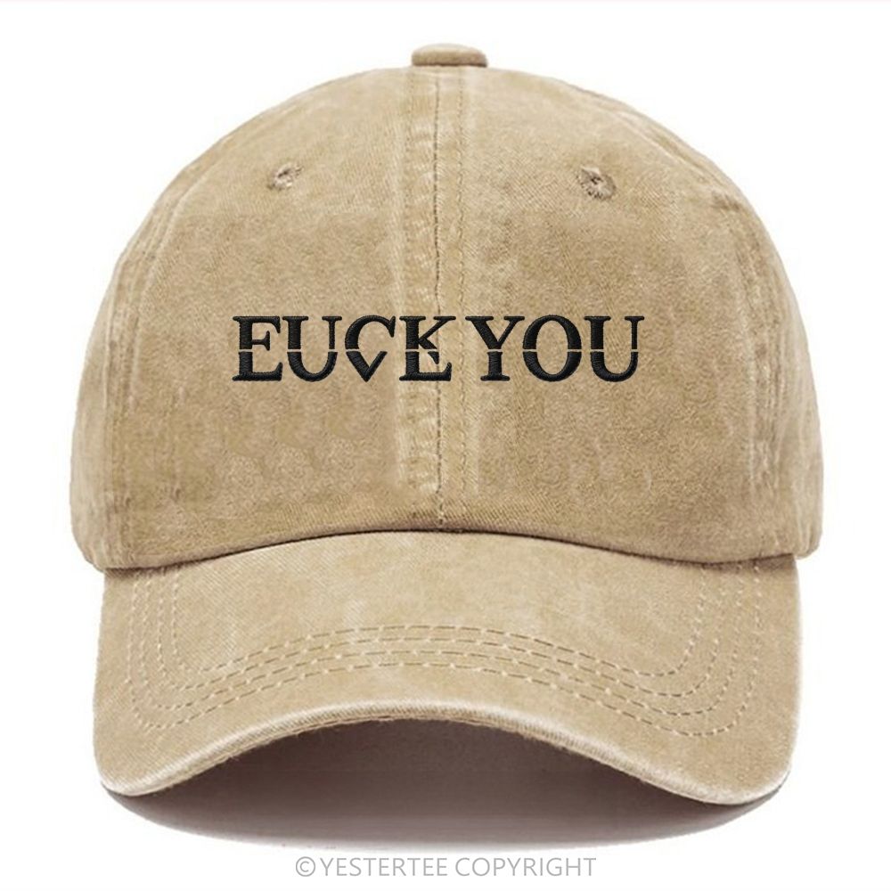 Yestertee Embroidered Fuck:Love You Washed Cap 