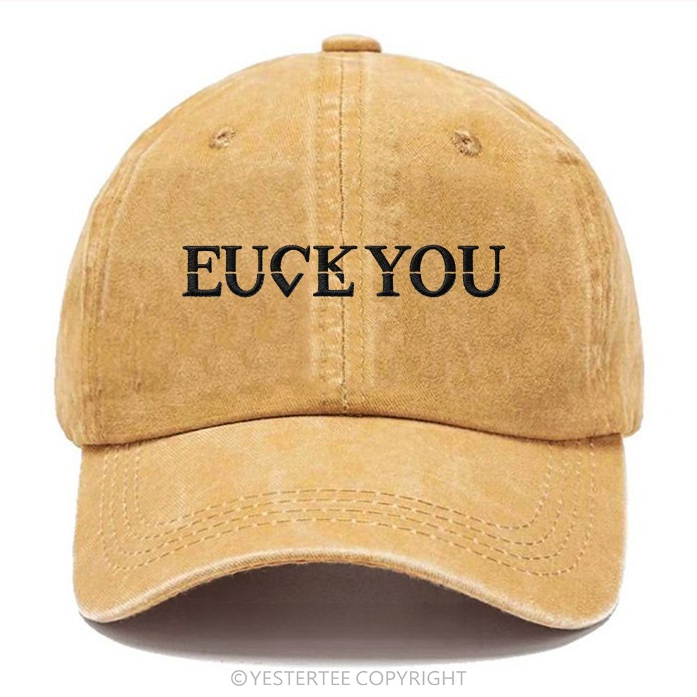 Yestertee Embroidered Fuck:Love You Washed Cap 