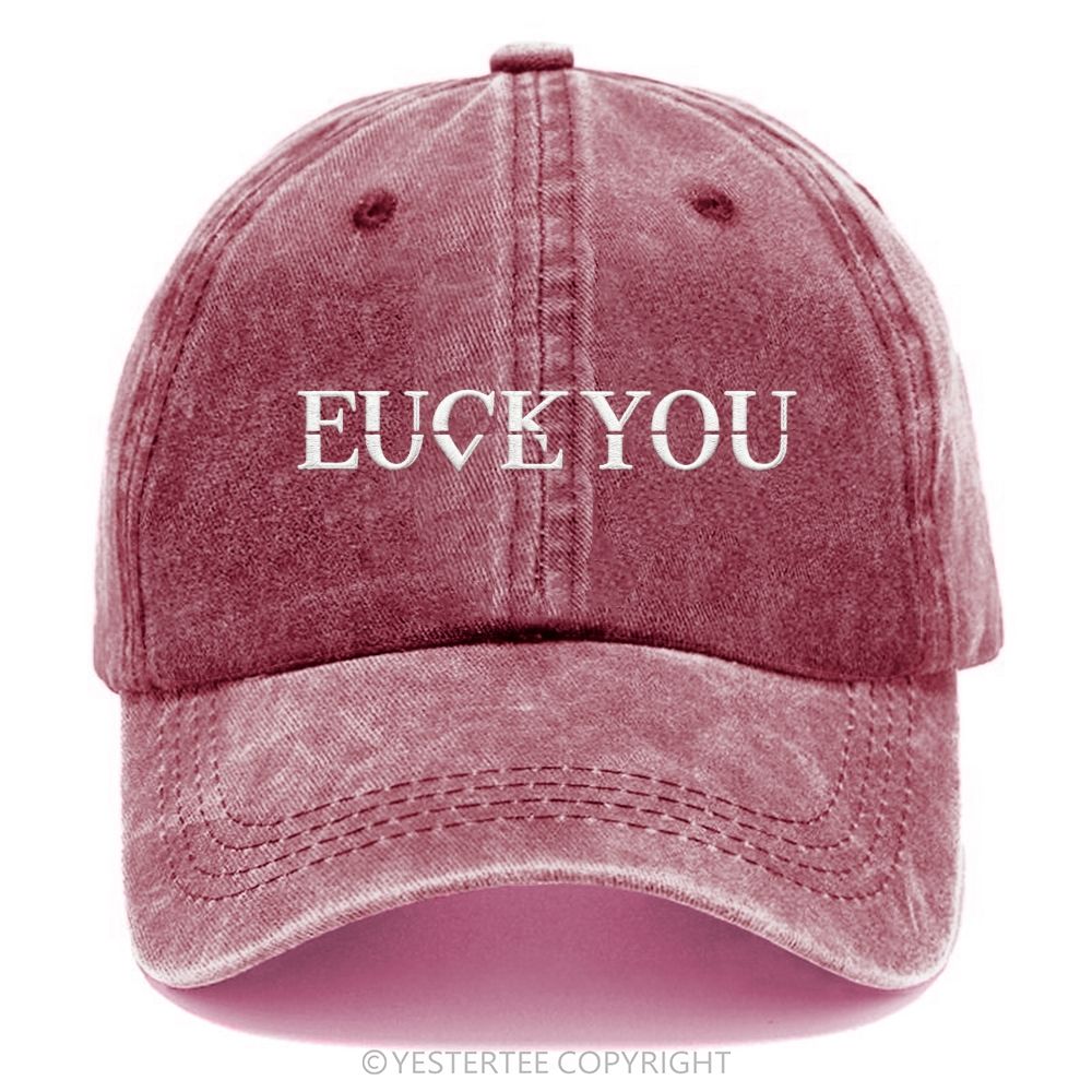Yestertee Embroidered Fuck:Love You Washed Cap 
