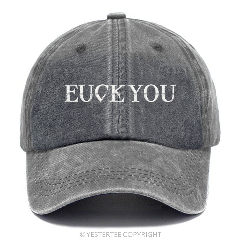 Yestertee Embroidered Fuck:Love You Washed Cap 
