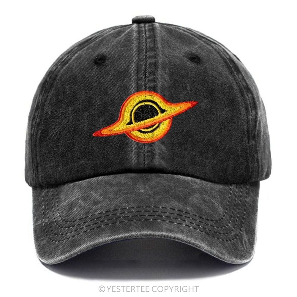 Yestertee Embroidered Colorful Ring Planet Washed Cap 