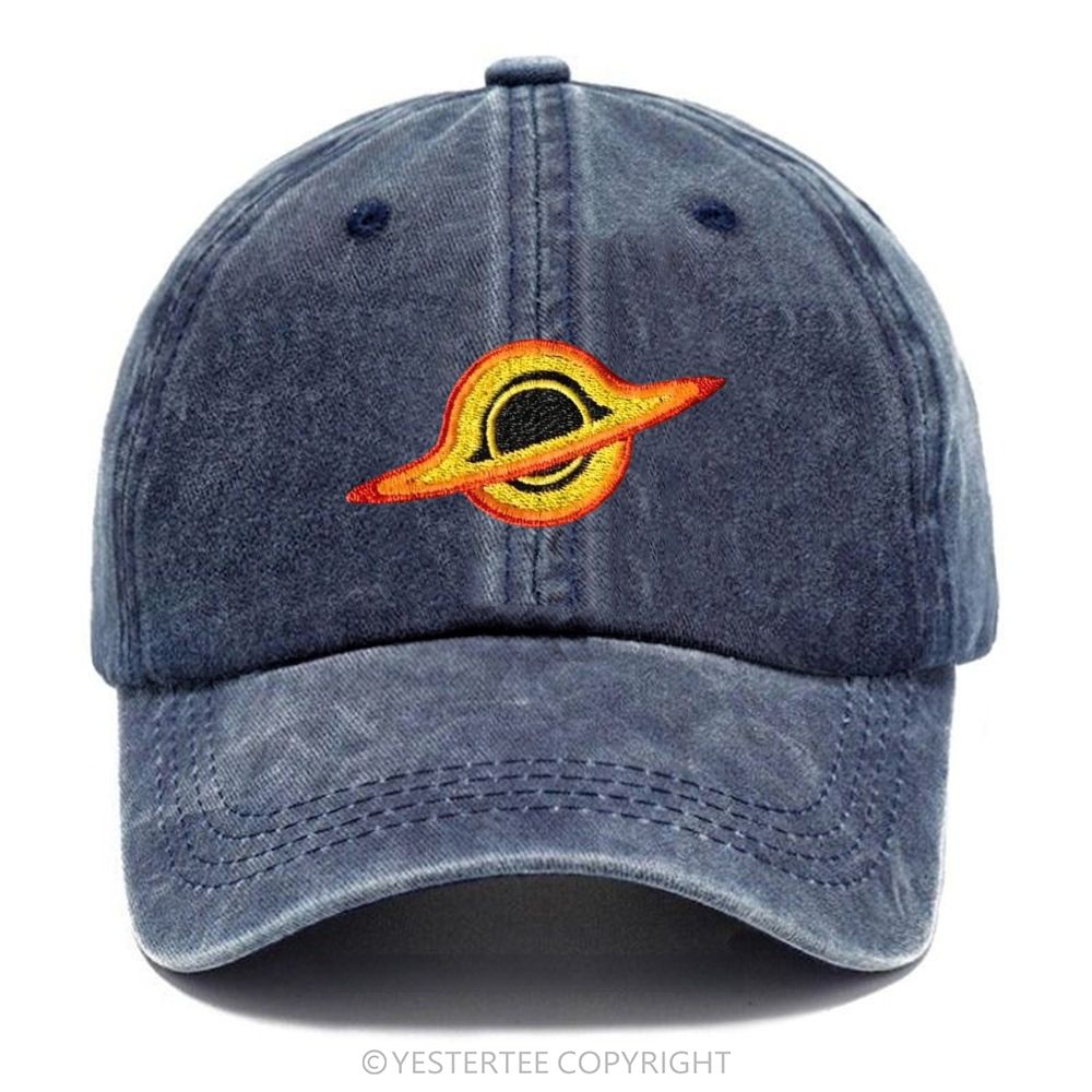 Yestertee Embroidered Colorful Ring Planet Washed Cap 
