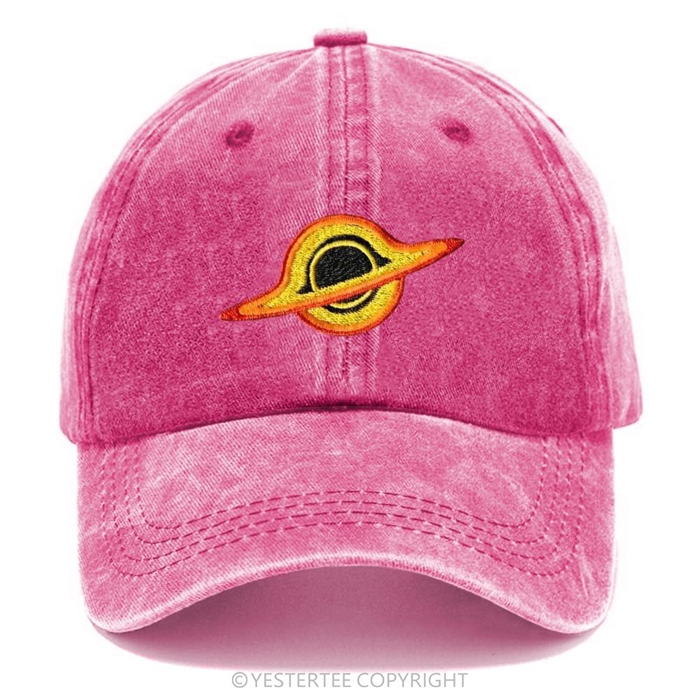 Yestertee Embroidered Colorful Ring Planet Washed Cap 