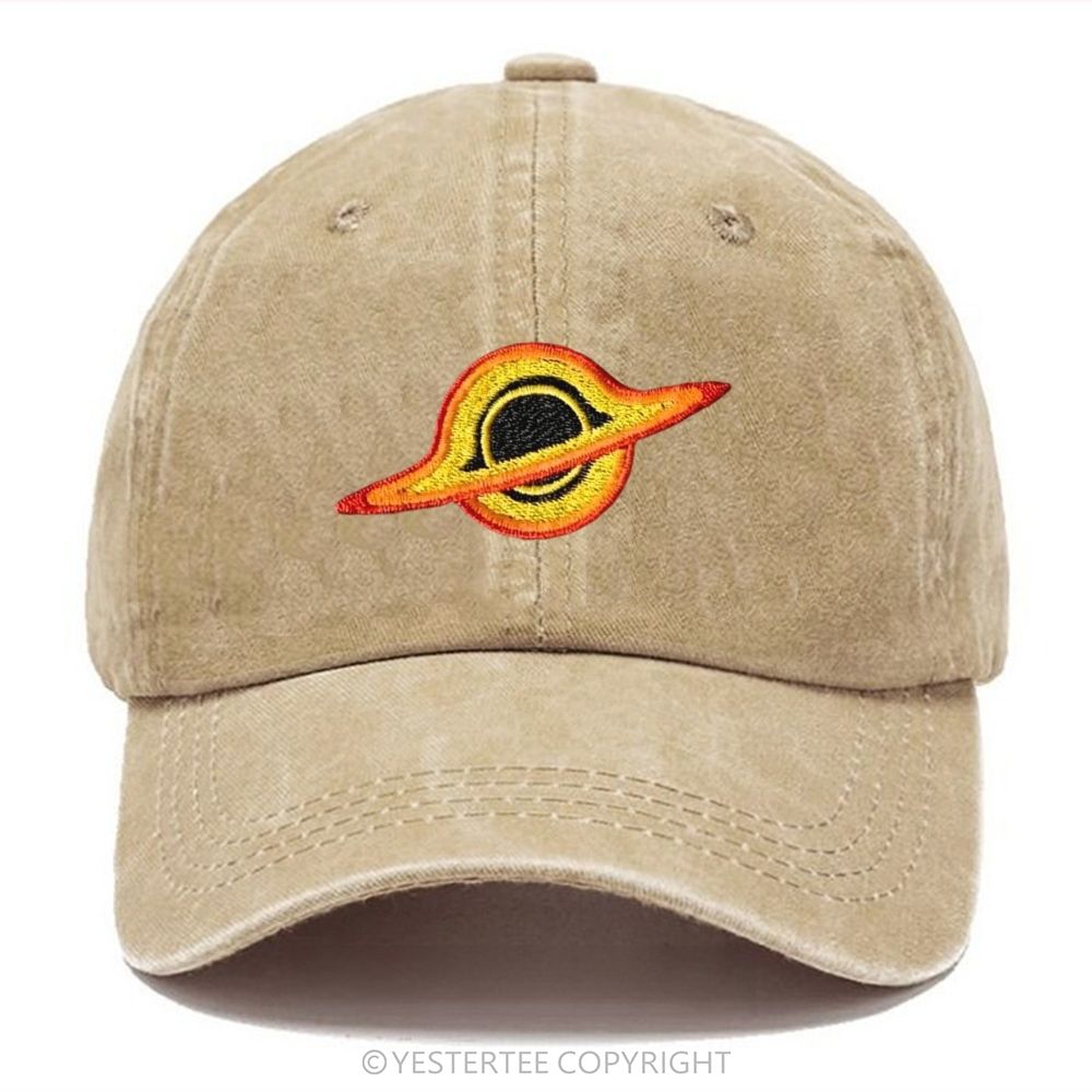 Yestertee Embroidered Colorful Ring Planet Washed Cap 
