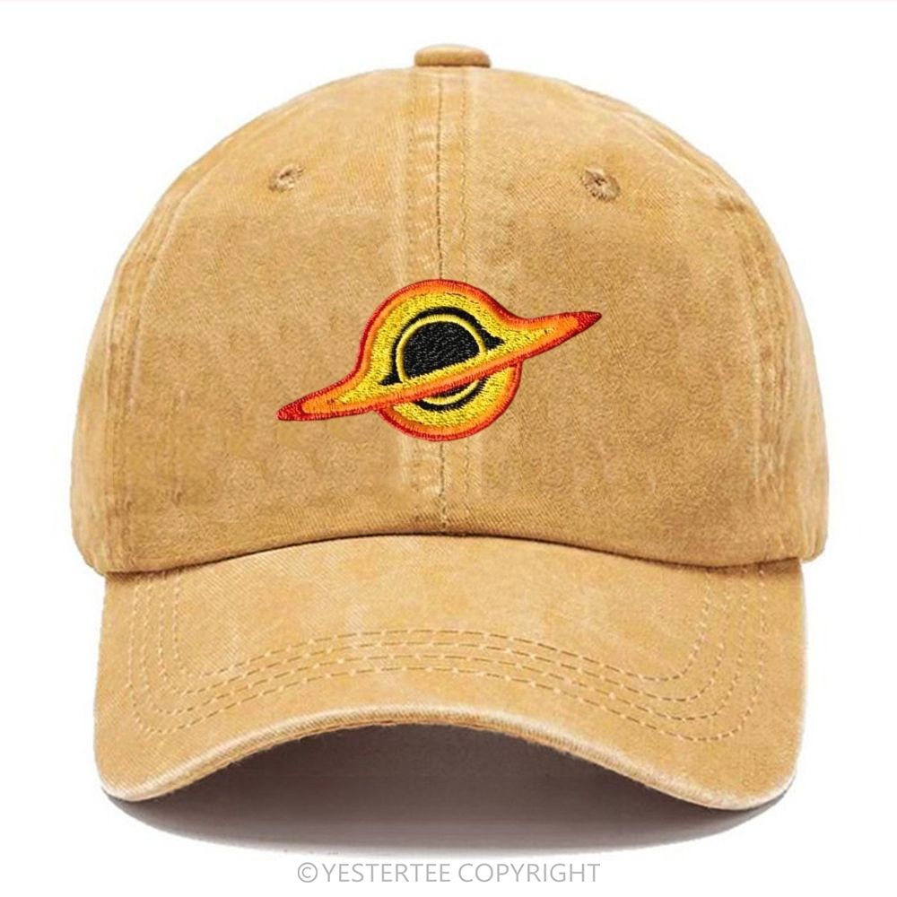 Yestertee Embroidered Colorful Ring Planet Washed Cap 