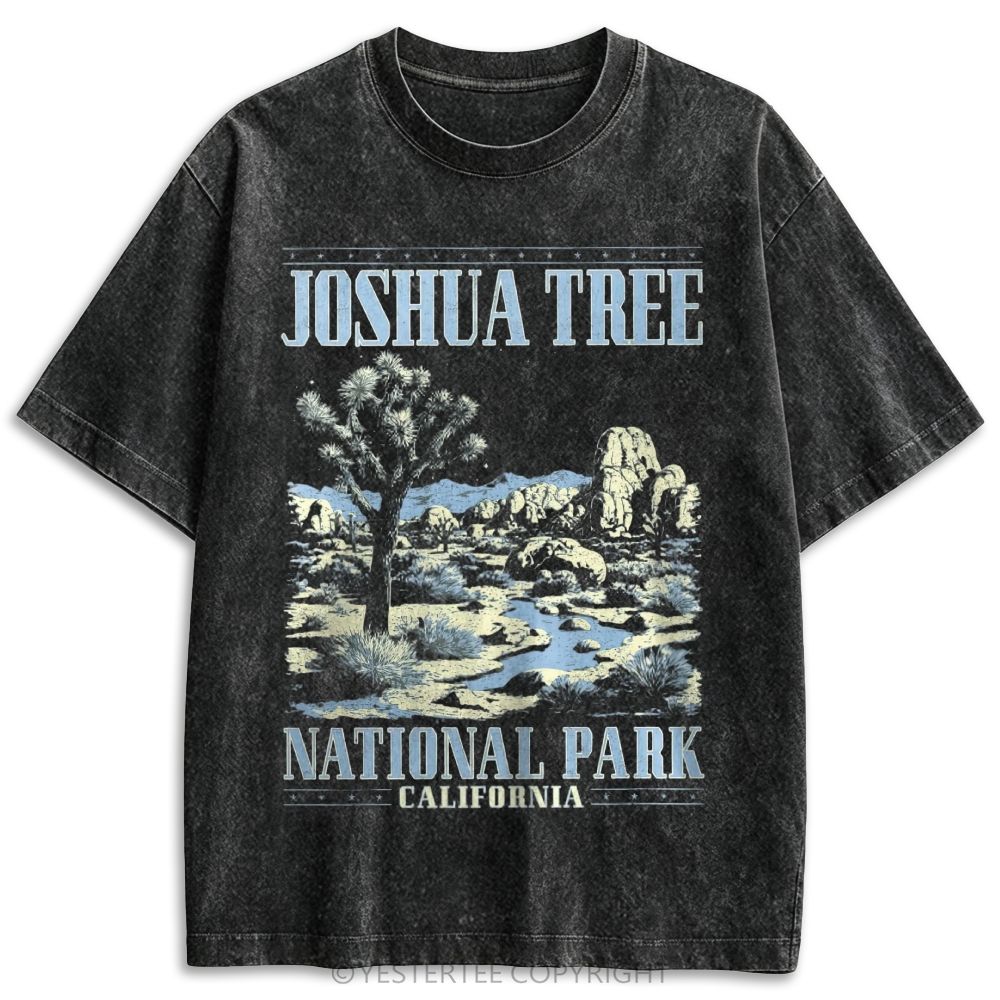 California Joshua Tree Desert National Park Retro Washed T-shirt