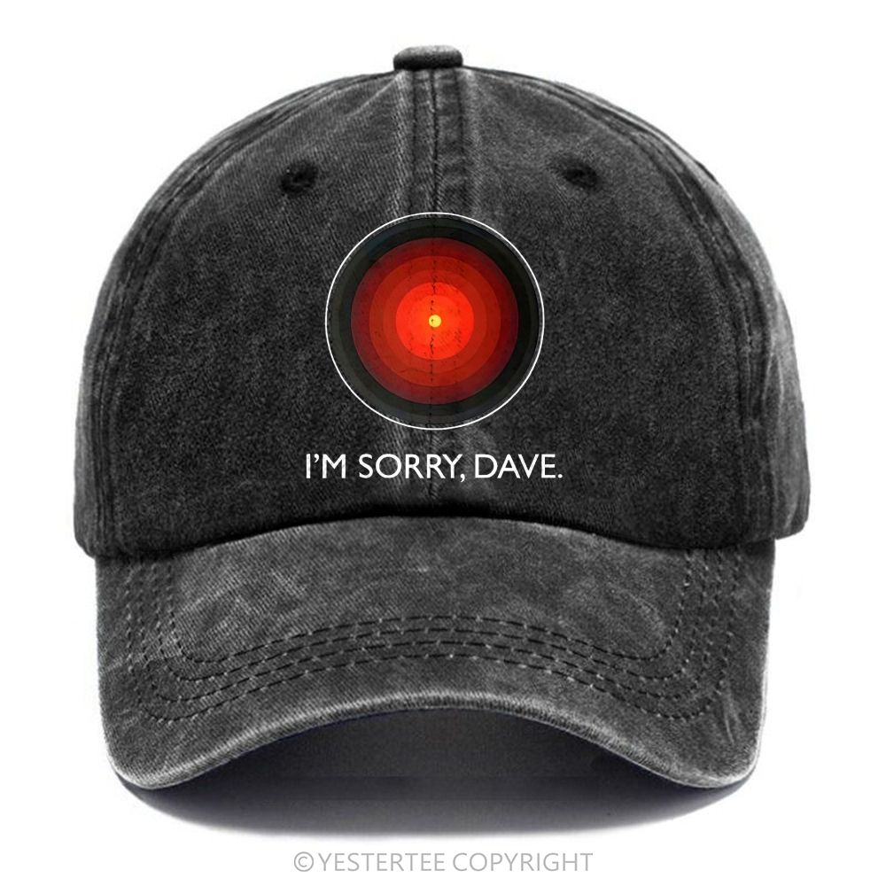 Yestertee Retro Sci-Fi Red Lens Graphic Washed Cap