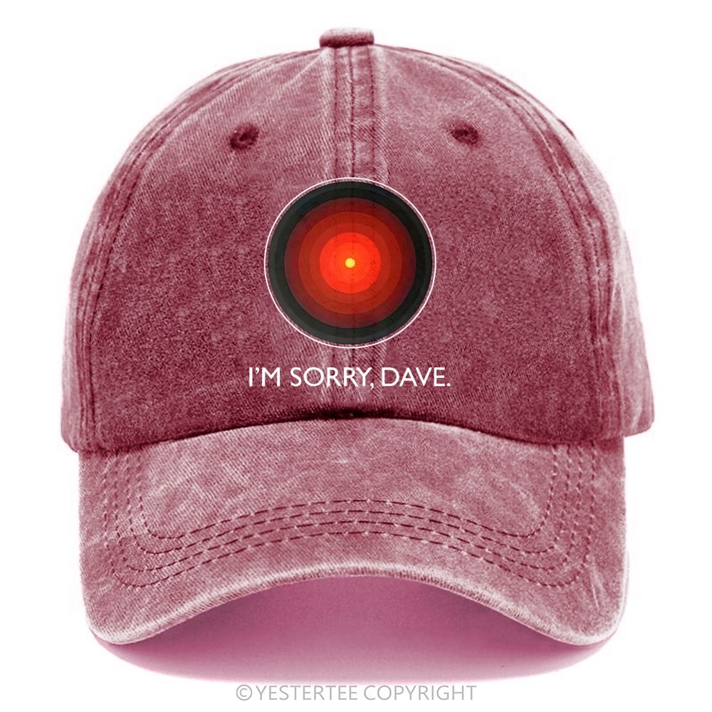 Yestertee Retro Sci-Fi Red Lens Graphic Washed Cap