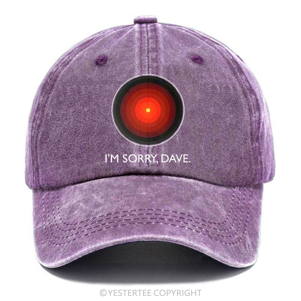 Yestertee Retro Sci-Fi Red Lens Graphic Washed Cap
