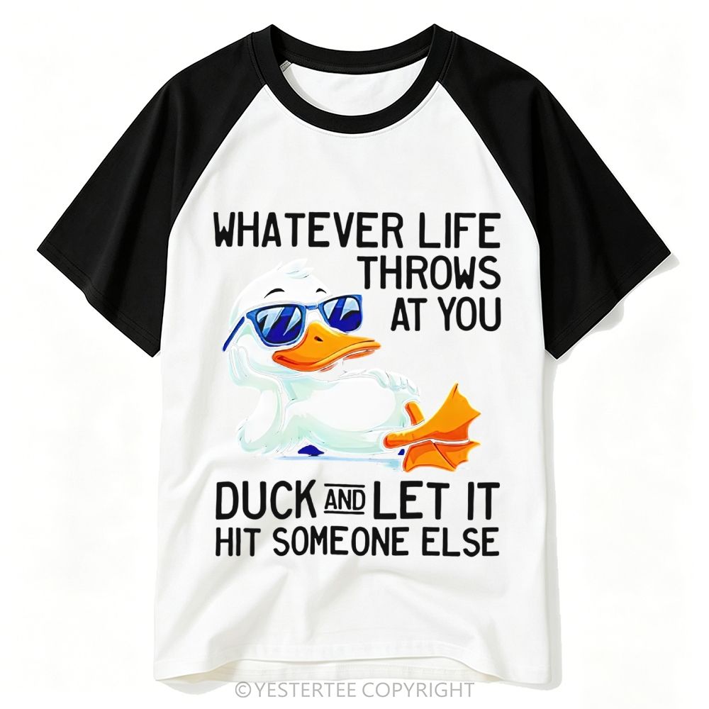 Yestertee Relax Sunglasses Duck Life Pun Funny Quote Baseball T-shirt 