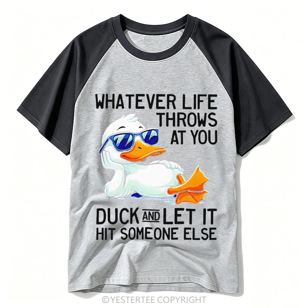 Yestertee Relax Sunglasses Duck Life Pun Funny Quote Baseball T-shirt 
