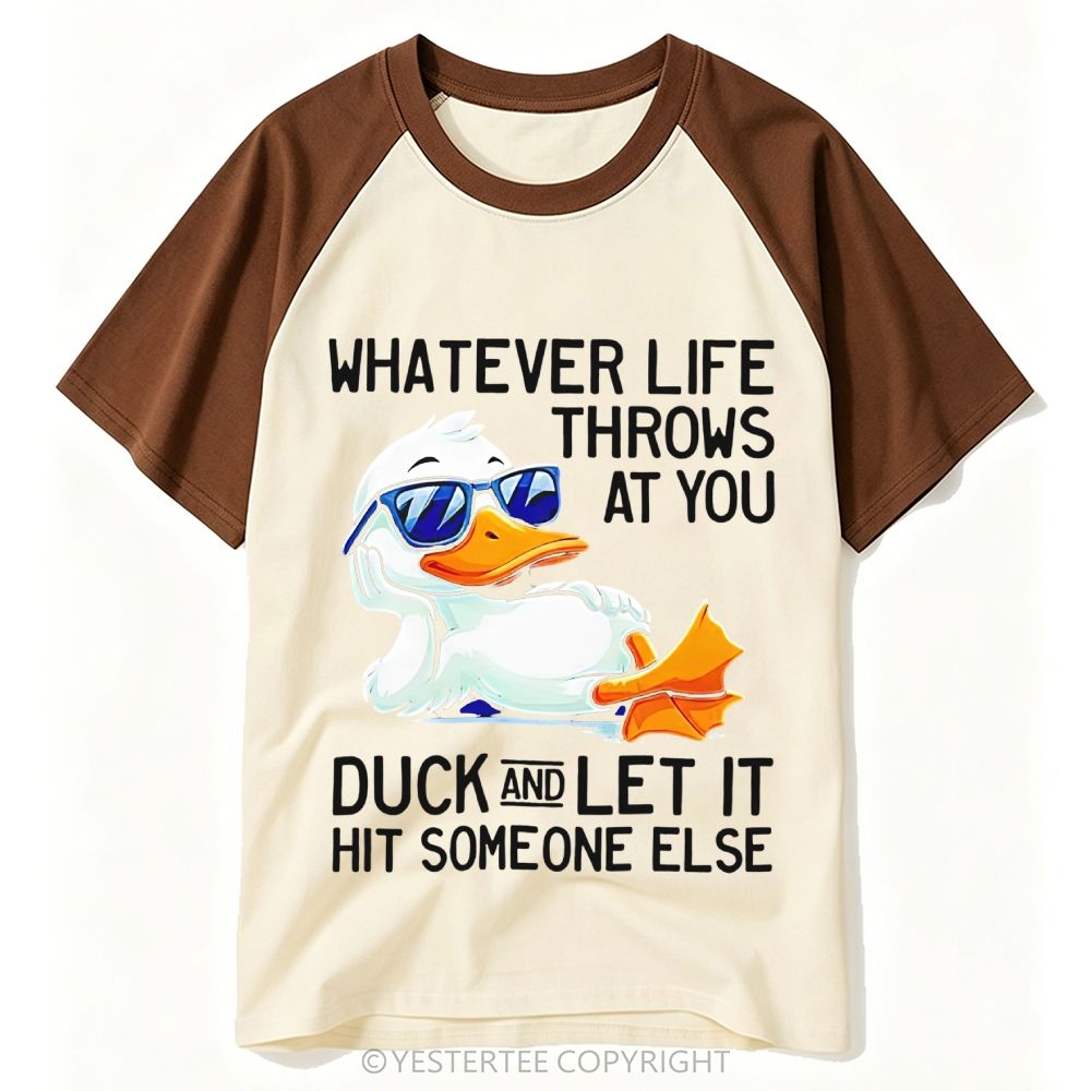 Yestertee Relax Sunglasses Duck Life Pun Funny Quote Baseball T-shirt 