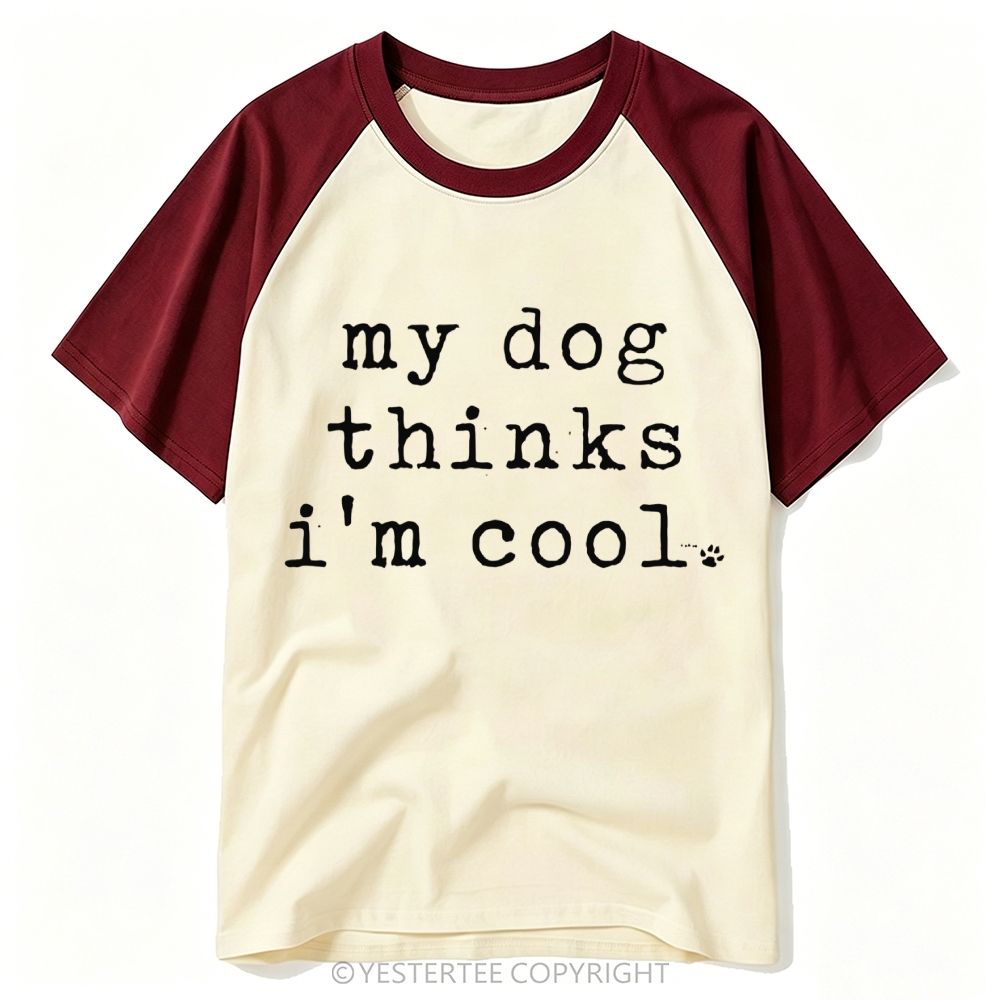 Yestertee Typewriter Font Dog Lover Cute Paw Print Funny Quote Baseball T-shirt