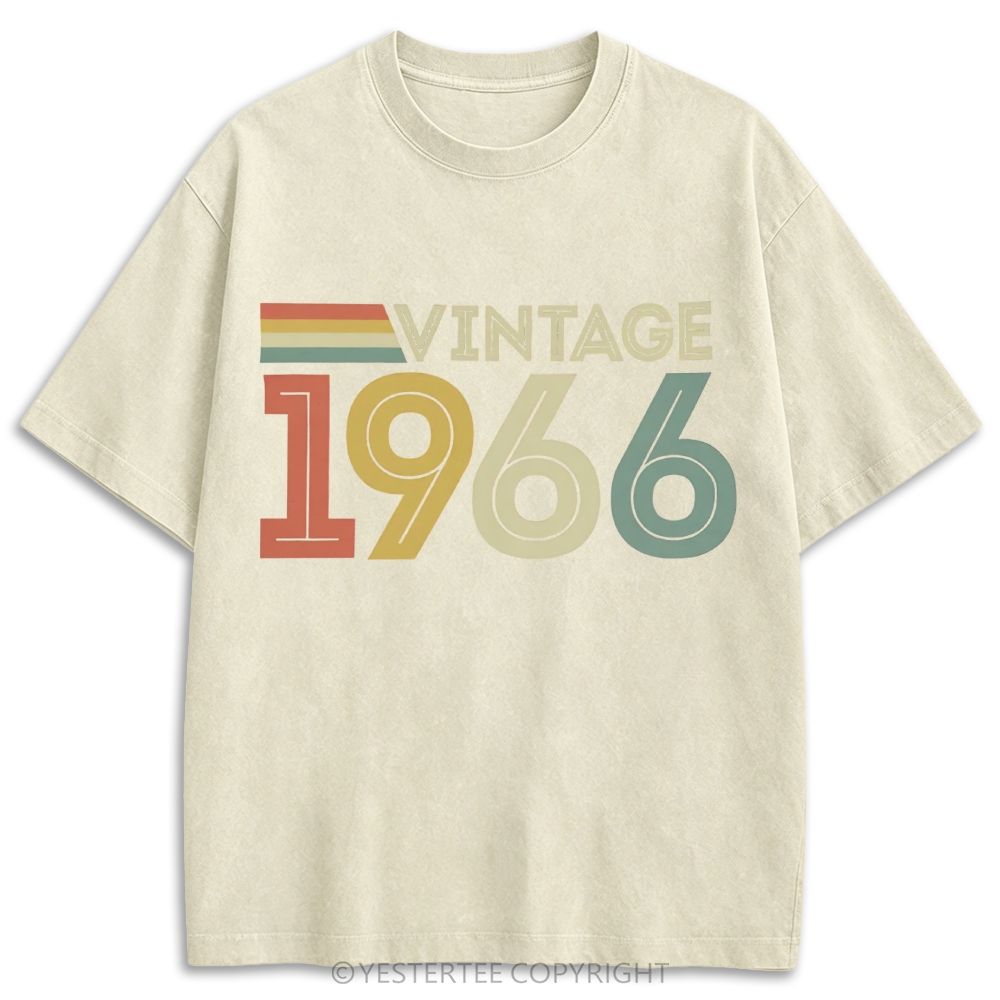 1966 Color Stripe Retro Washed T-shirt