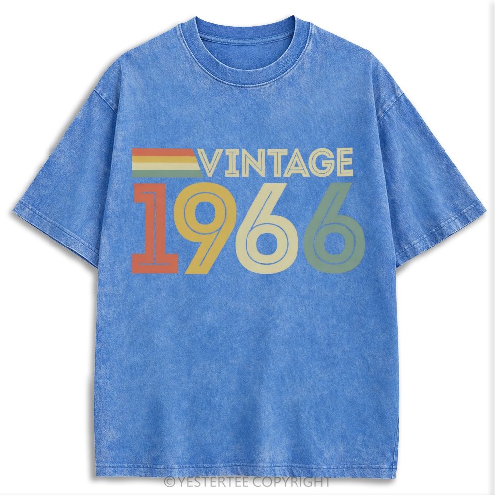 1966 Color Stripe Retro Washed T-shirt