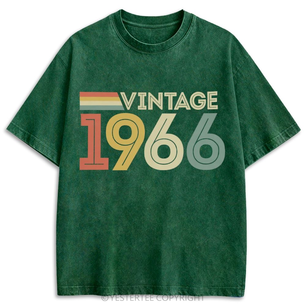 1966 Color Stripe Retro Washed T-shirt