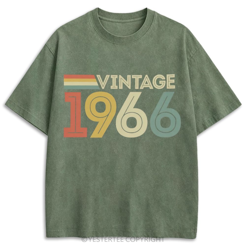 1966 Color Stripe Retro Washed T-shirt