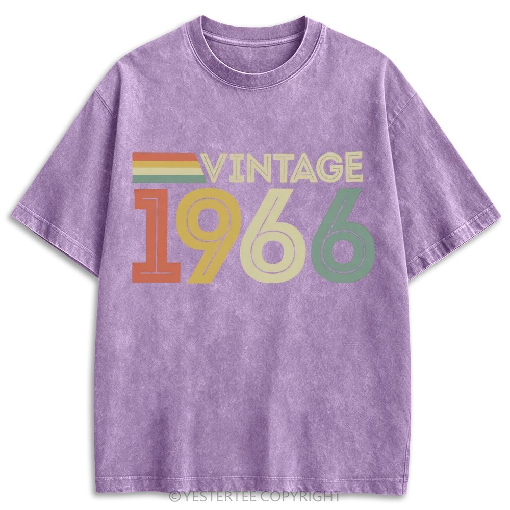 1966 Color Stripe Retro Washed T-shirt