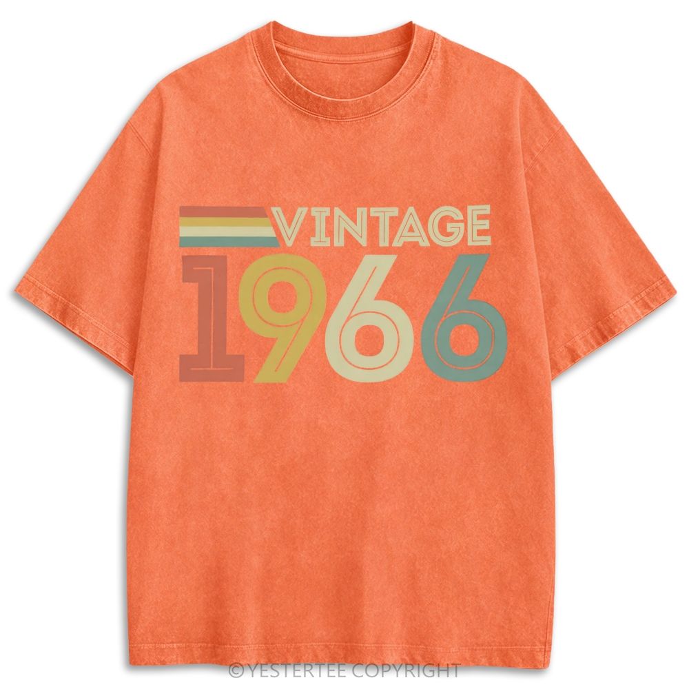 1966 Color Stripe Retro Washed T-shirt