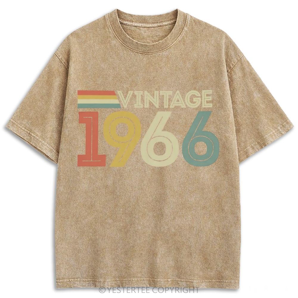 1966 Color Stripe Retro Washed T-shirt