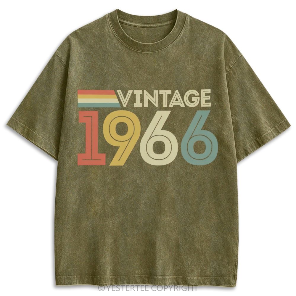 1966 Color Stripe Retro Washed T-shirt
