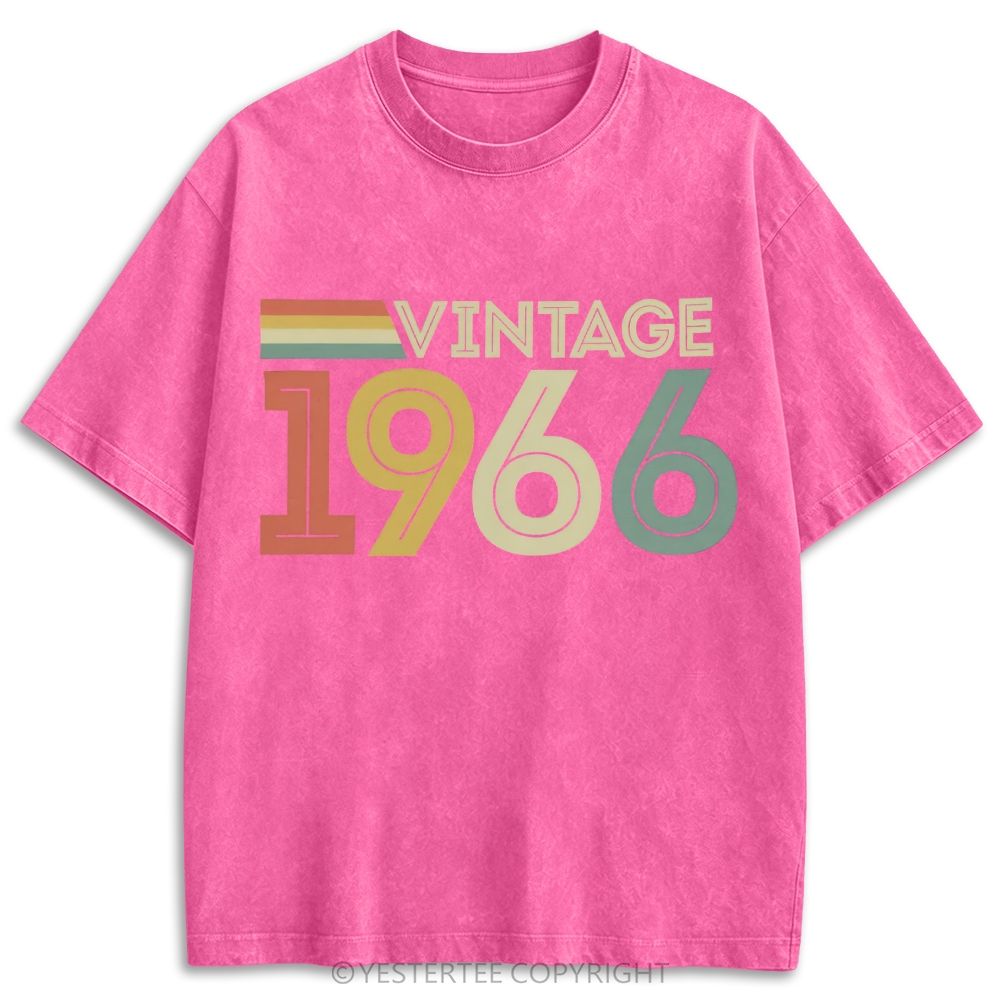 1966 Color Stripe Retro Washed T-shirt