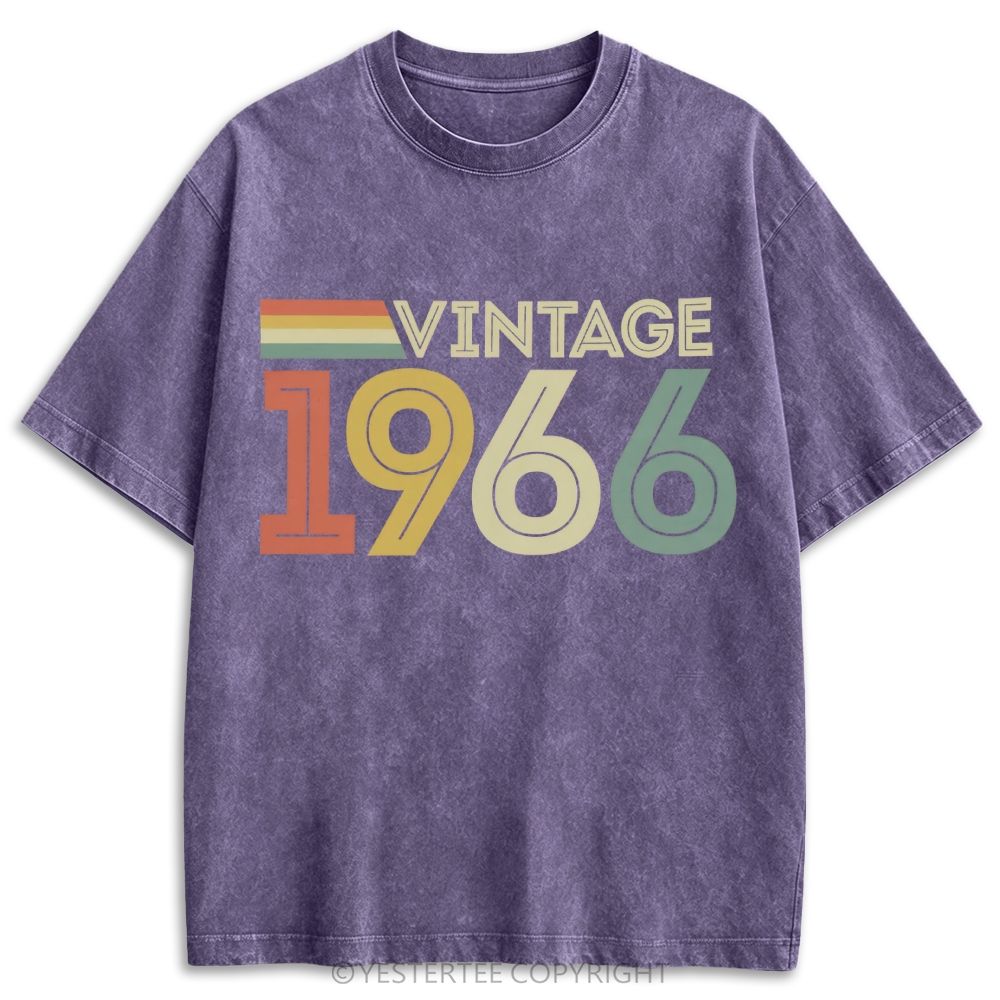 1966 Color Stripe Retro Washed T-shirt